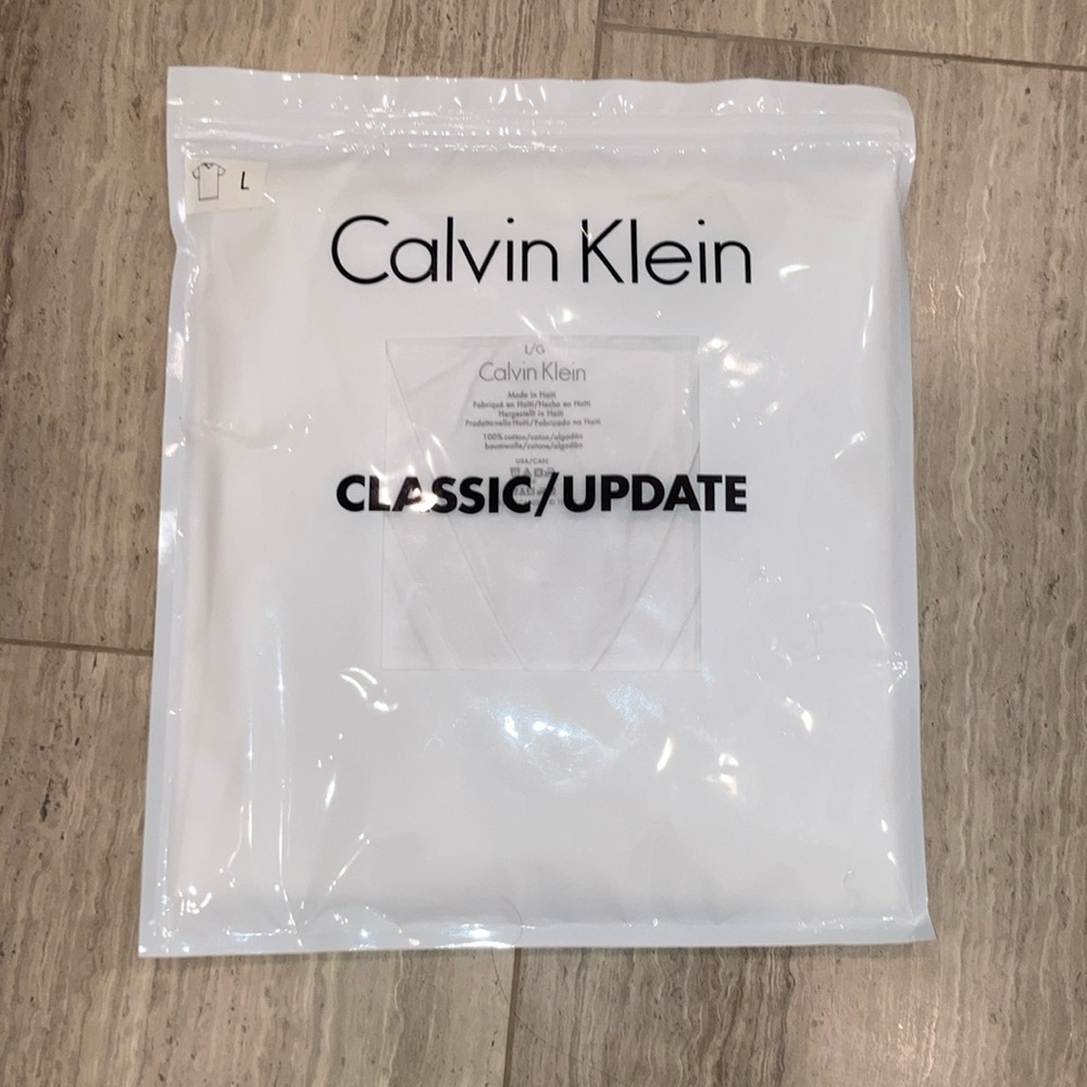 Men’s NWT white underwear vee neck shirt. Calvin Klein.